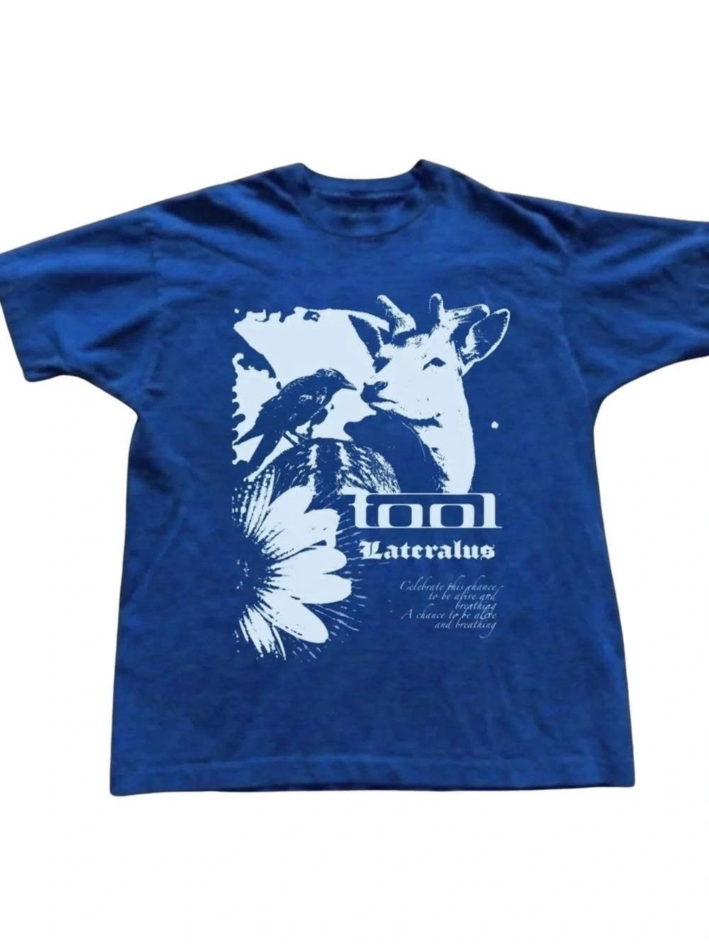 Blue Short Sleeve Tee with White Tool Lateralus Graphic